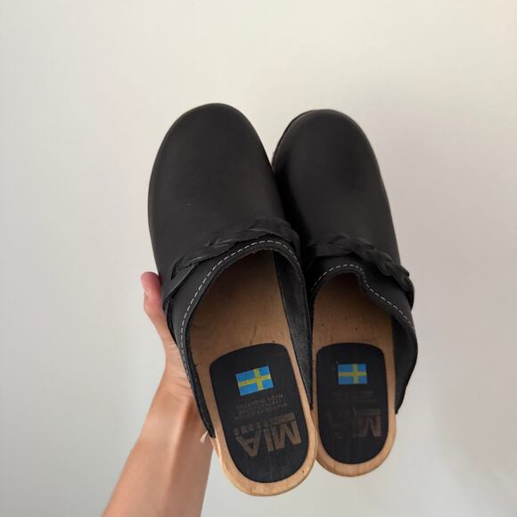 MIA Leather Elsa Heeled Clog Mule Sz 37 - Picture 3 of 6